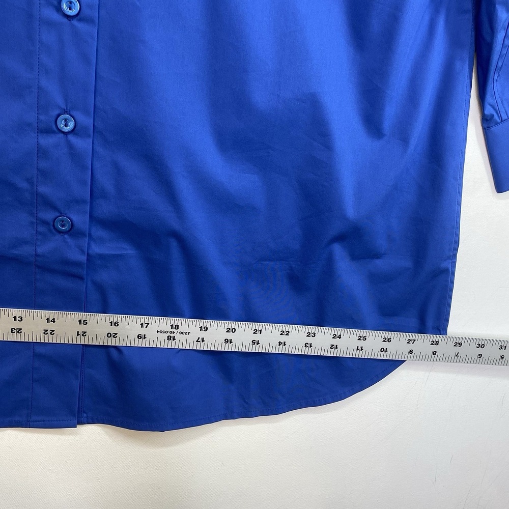 Soft Surroundings Tunic Shirt 2X Royal Blue Cold Shoulder Long Sleeve Cotton - Picture 8 of 8